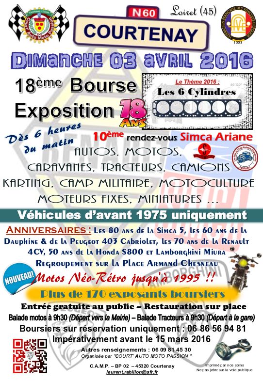 Bourse exposition CAMP Courtenay (45) 03 avril 2016